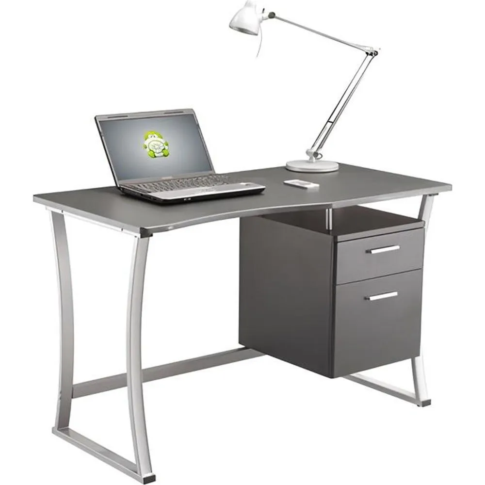 Secretaria PC Metal Cinzento